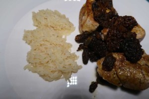 Schweinefilet mit Morcheln und Reis