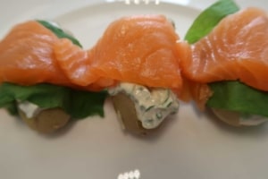 Kartoffel Sushi mit Lachs