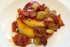 Gebratene Früchte mit Chorizo