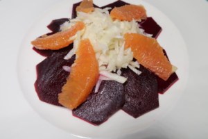 Randencarpaccio mit Topinabursalat