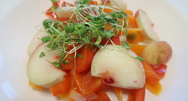 Karotten Peperoni Pfirsich Salat